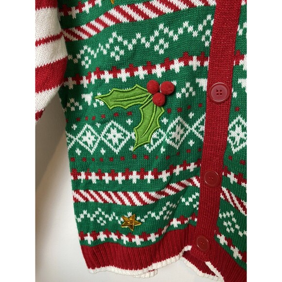 33 Degrees Unisex Christmas Sweater Vest Bow Tie Mock Neck Size M - Picture 12 of 13